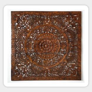 Hindu sculpture on wood, decorative Sticker